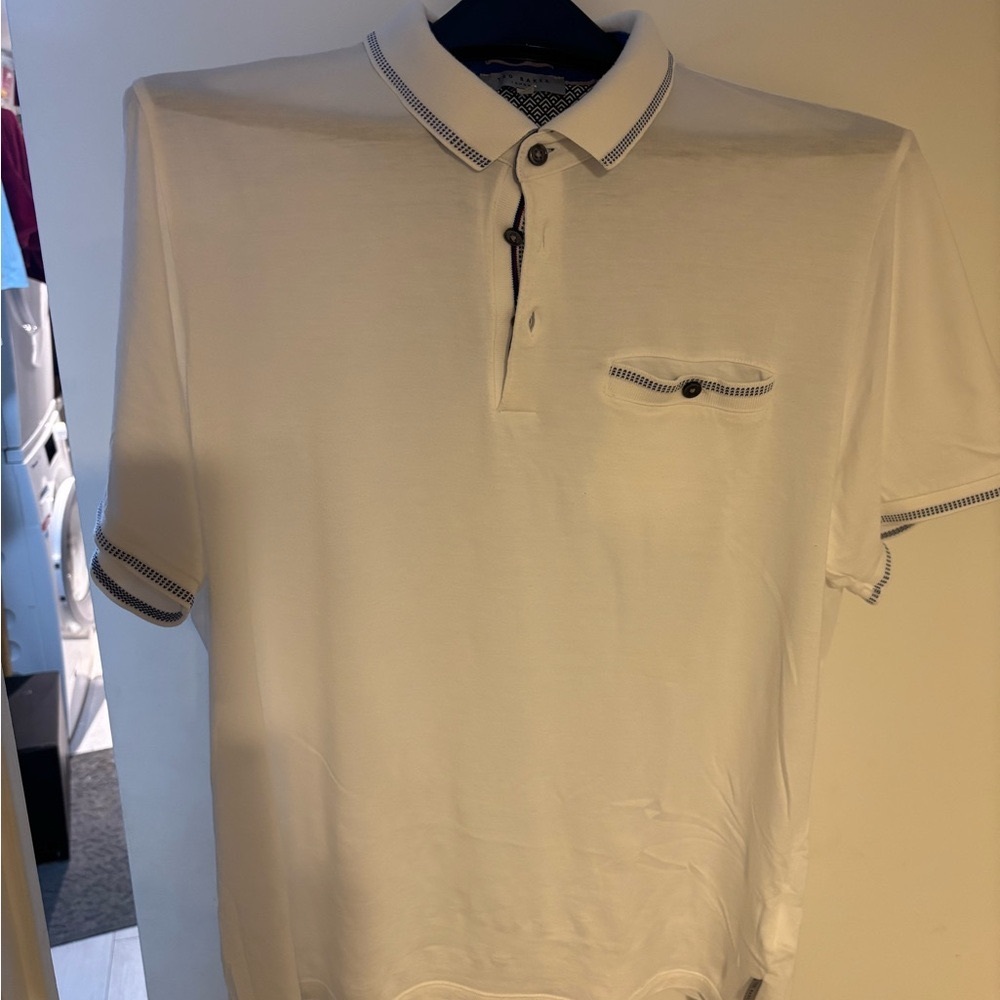 Ted Baker White Polo Shirt Classic Design